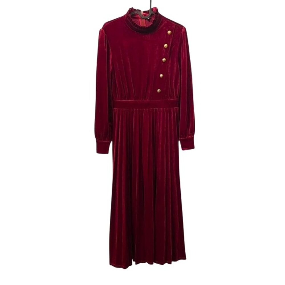 Elegant Red Long Sleeve Dress